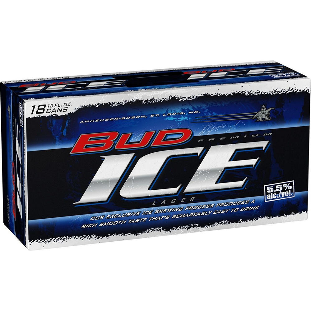 Bud Ice Premium Lager 18 pk Cans, 18 oz