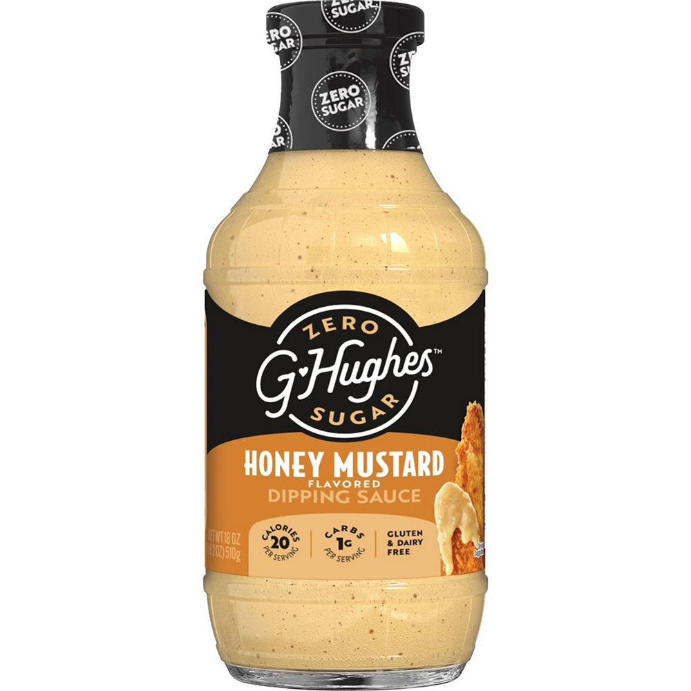 G Hughes Smokehouse Zero Sugar Honey Mustard Flavored Dipping Sauce, 18 oz