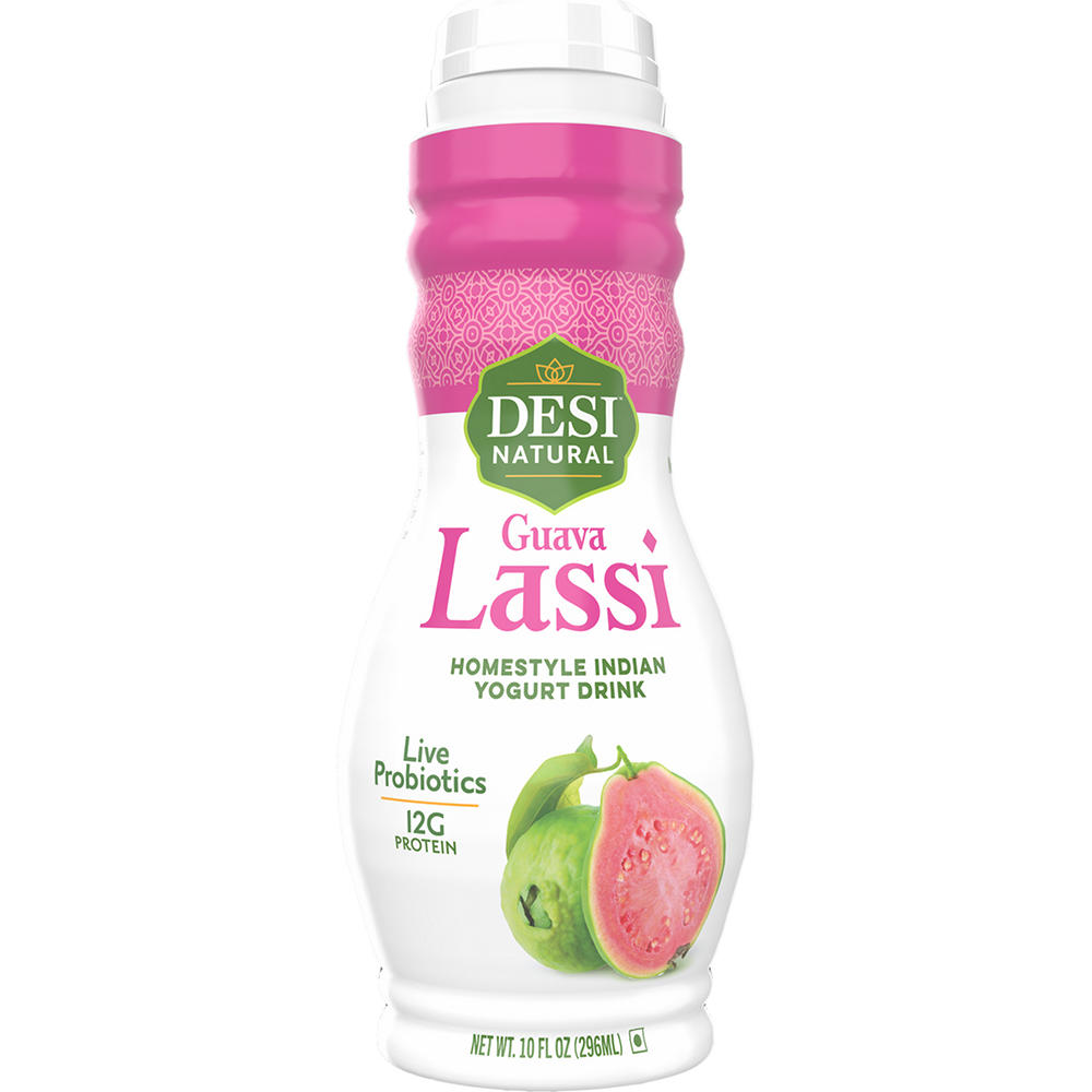 Desi Natural 12g Protein Homestyle Indian Yogurt Drink - Guava Lassi, 10 oz