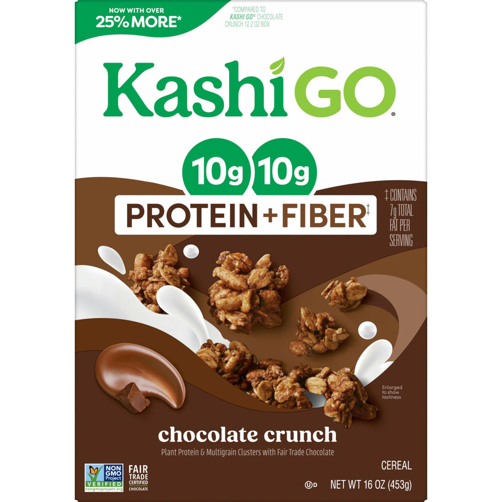 Kashi GO 10g Protein + Fiber Chocolate Crunch Cereal, 16 oz