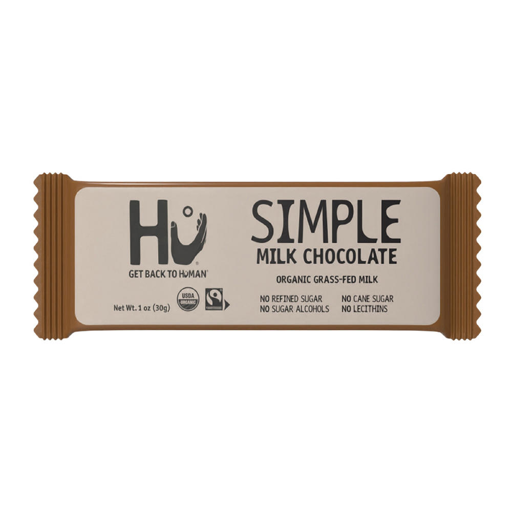 Hu Organic Grass-Fed Simple Milk Chocolate Snack-Size Bar, 1 oz
