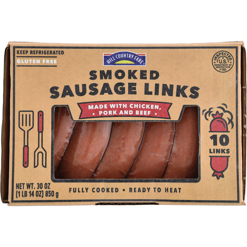 Hill Country Fare Smoked Sausage Links, 30 oz