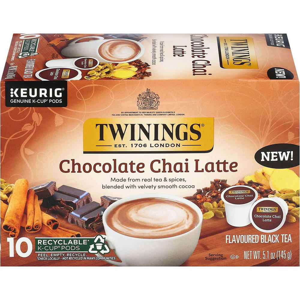 Twinings Chocolate Chai Latte Flavored Black Tea Single Serve Pods, 10 ct
