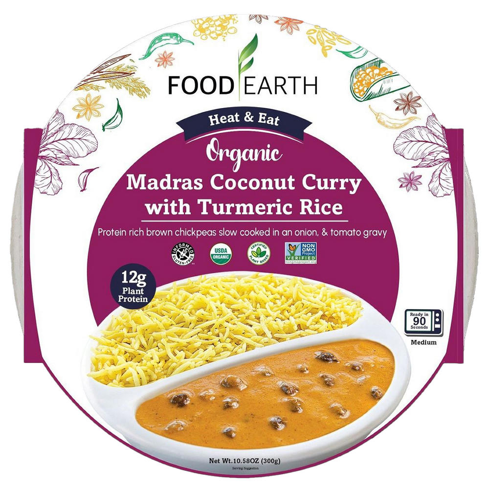 Food Earth Organic Madras Coconut Curry & Turmeric Rice, 10.58 oz