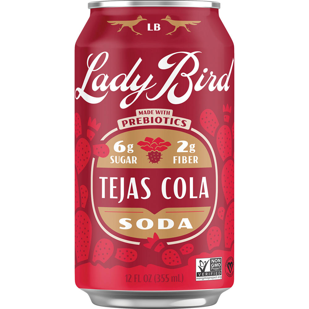 Lady Bird Prebiotic Soda - Tejas Cola, 12 oz