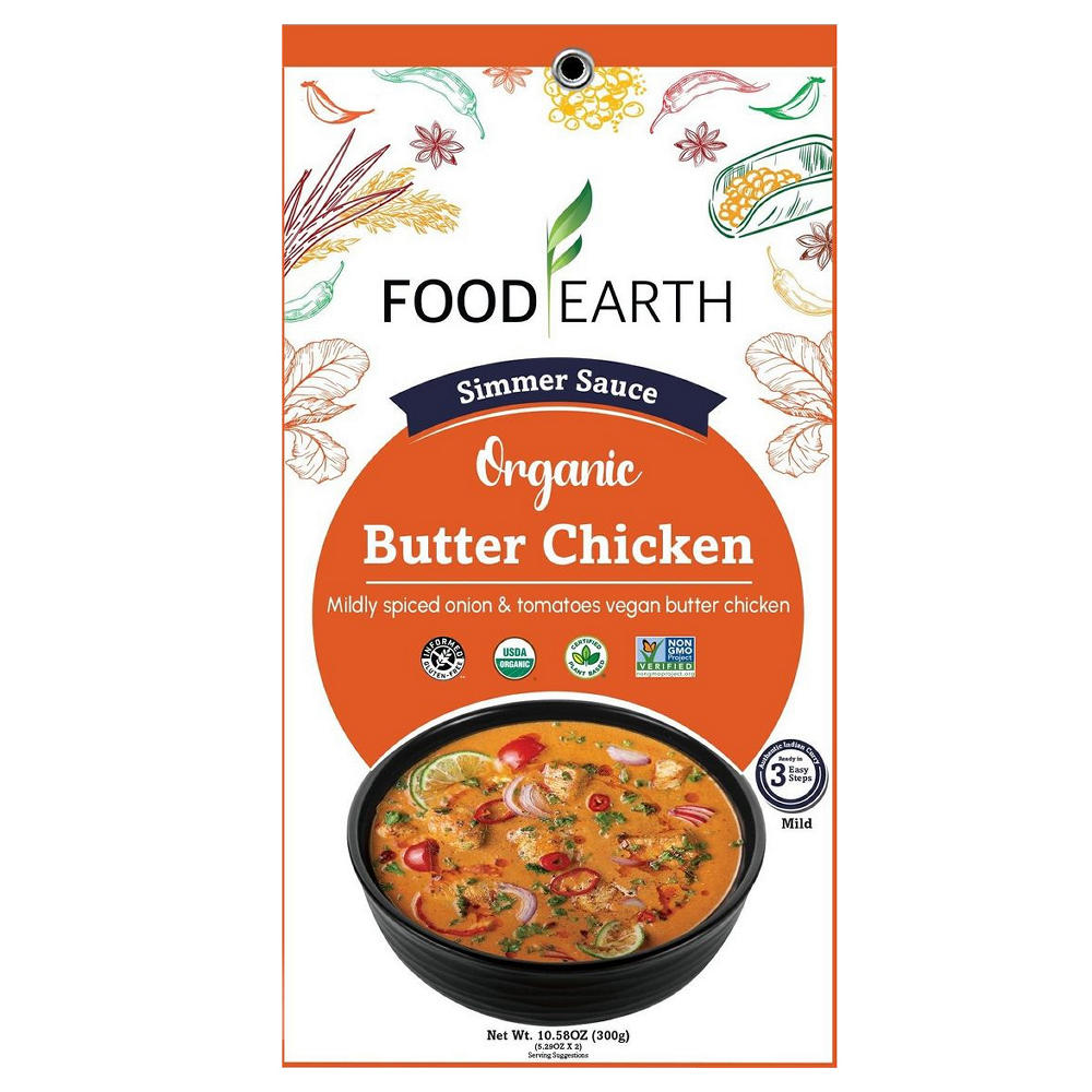 Food Earth Organic Butter Chicken Simmer Sauce, 10.58 oz