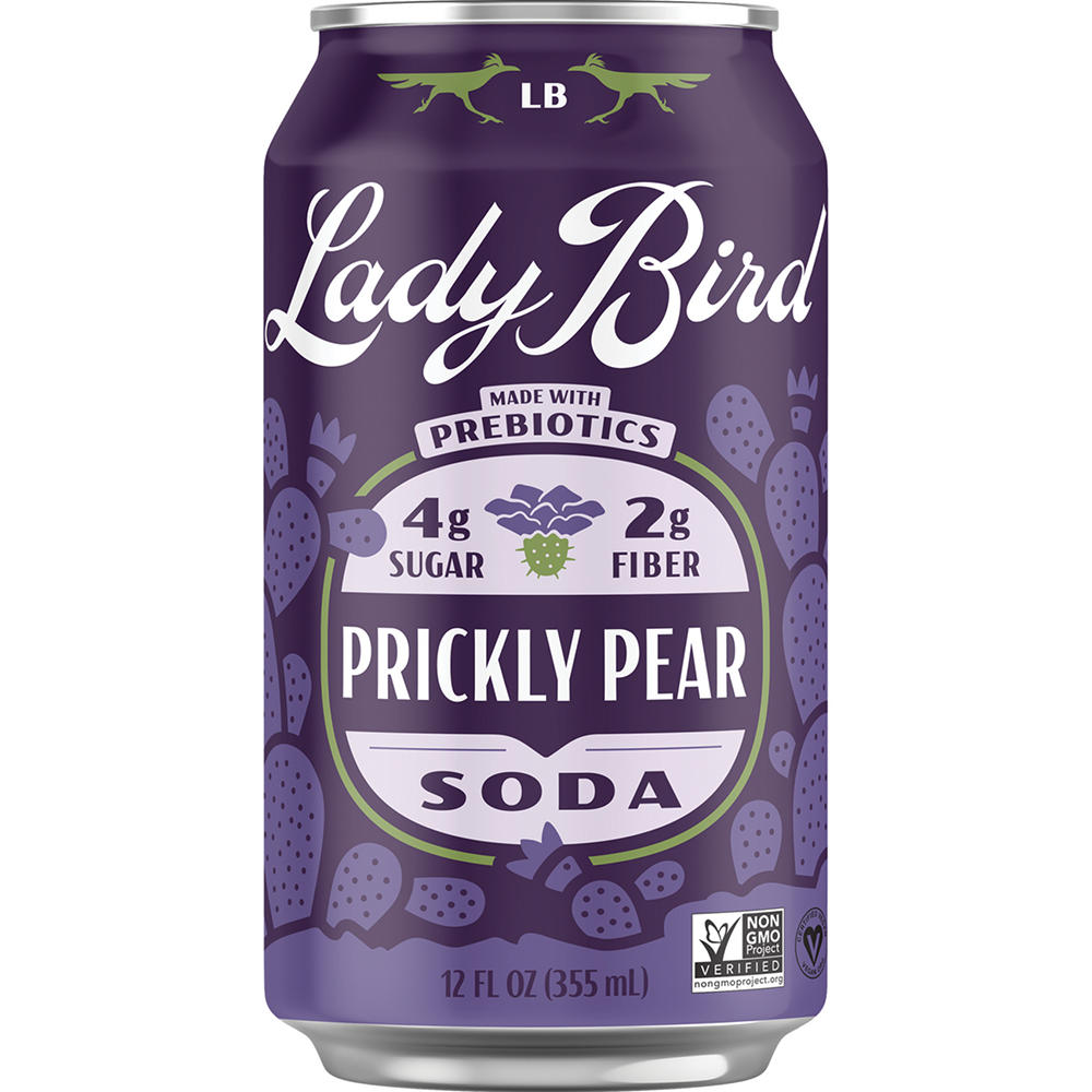 Lady Bird Prebiotic Soda - Prickly Pear, 12 oz