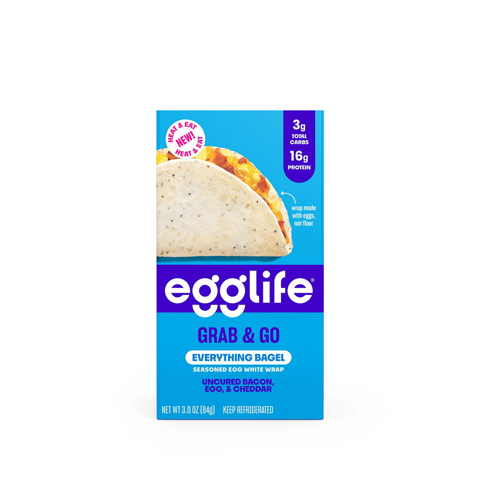 Egglife Everything Bagel Uncured Bacon & Cheddar Taco, 3 oz