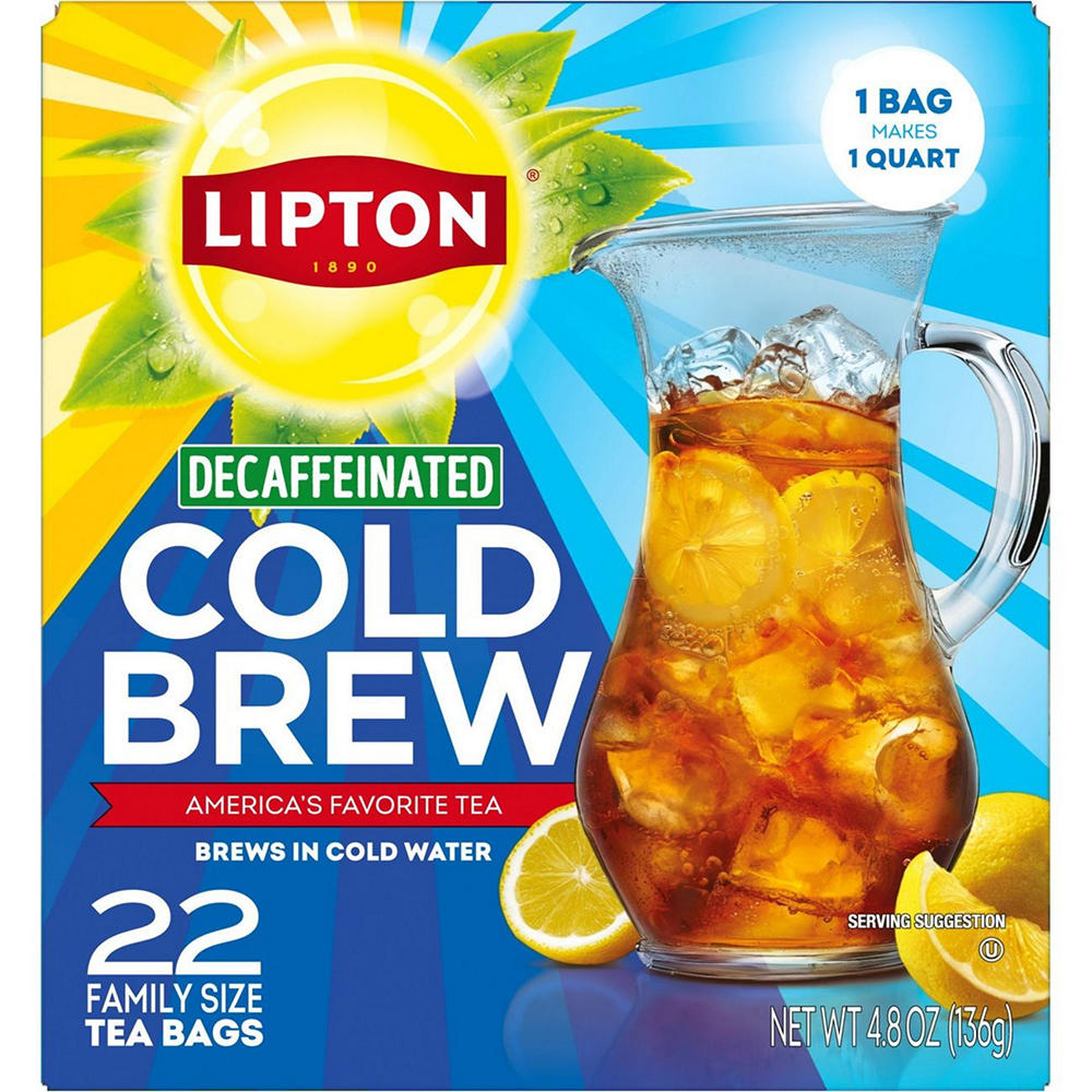 Lipton Tea Bags Decaffeinated Cold Brew, 22 ct