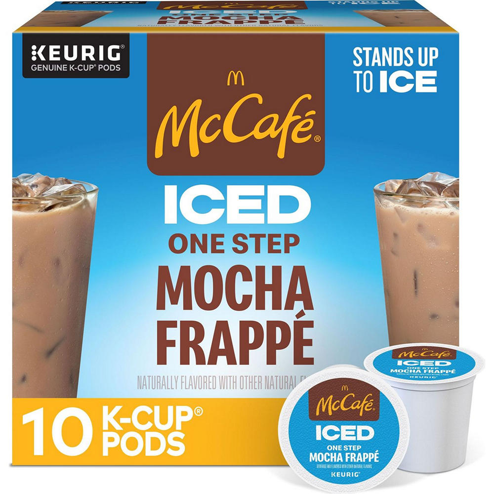 McCafe Iced One Step Mocha Frappe Single Serve Coffee K Cups, 10 ct