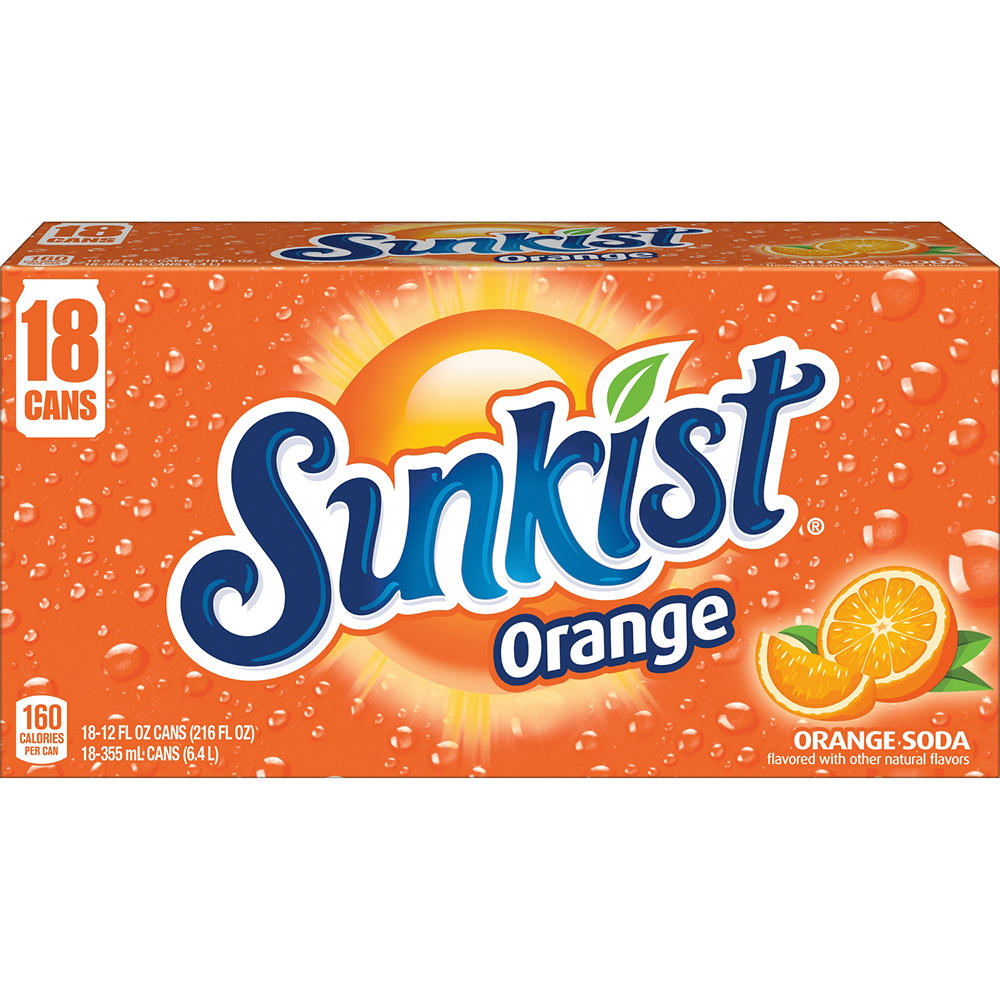 Sunkist Orange Soda 12 oz Cans, 18 pk