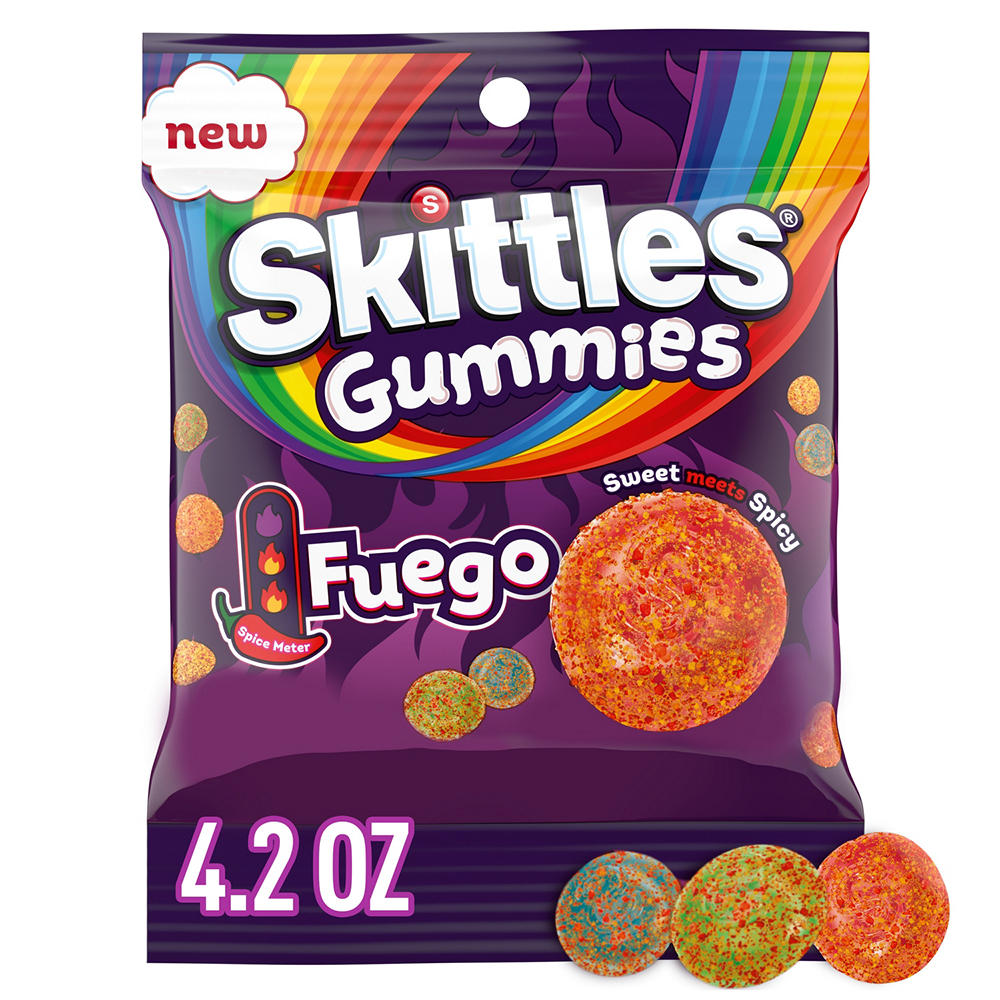 Skittles Gummies Fuego Sweet & Spicy Candy, 4.2 oz