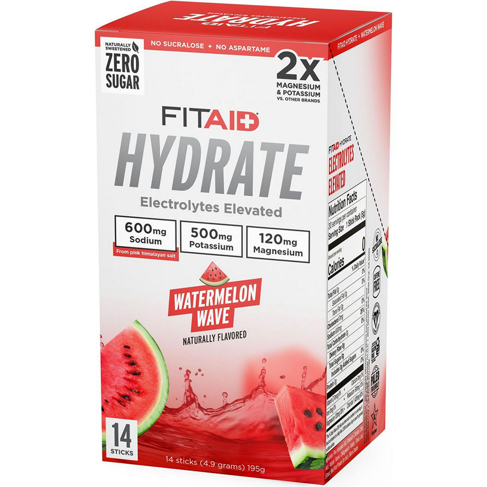 LIFEAID FITAID Hydrate Stick Packs - Watermelon Wave, 14 ct