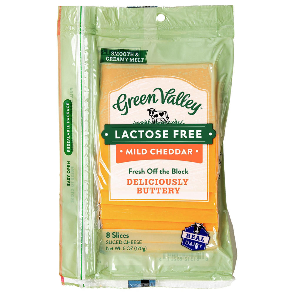 Green Valley Creamery Mild Cheddar Lactose Free Sliced Cheese, 6 ea