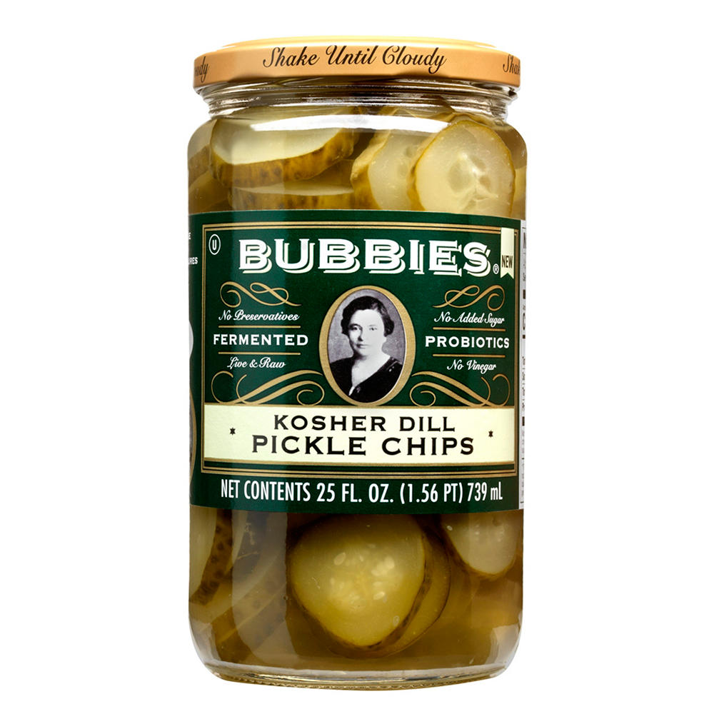 Bubbies Kosher Dill Pickle Chips, 25 oz