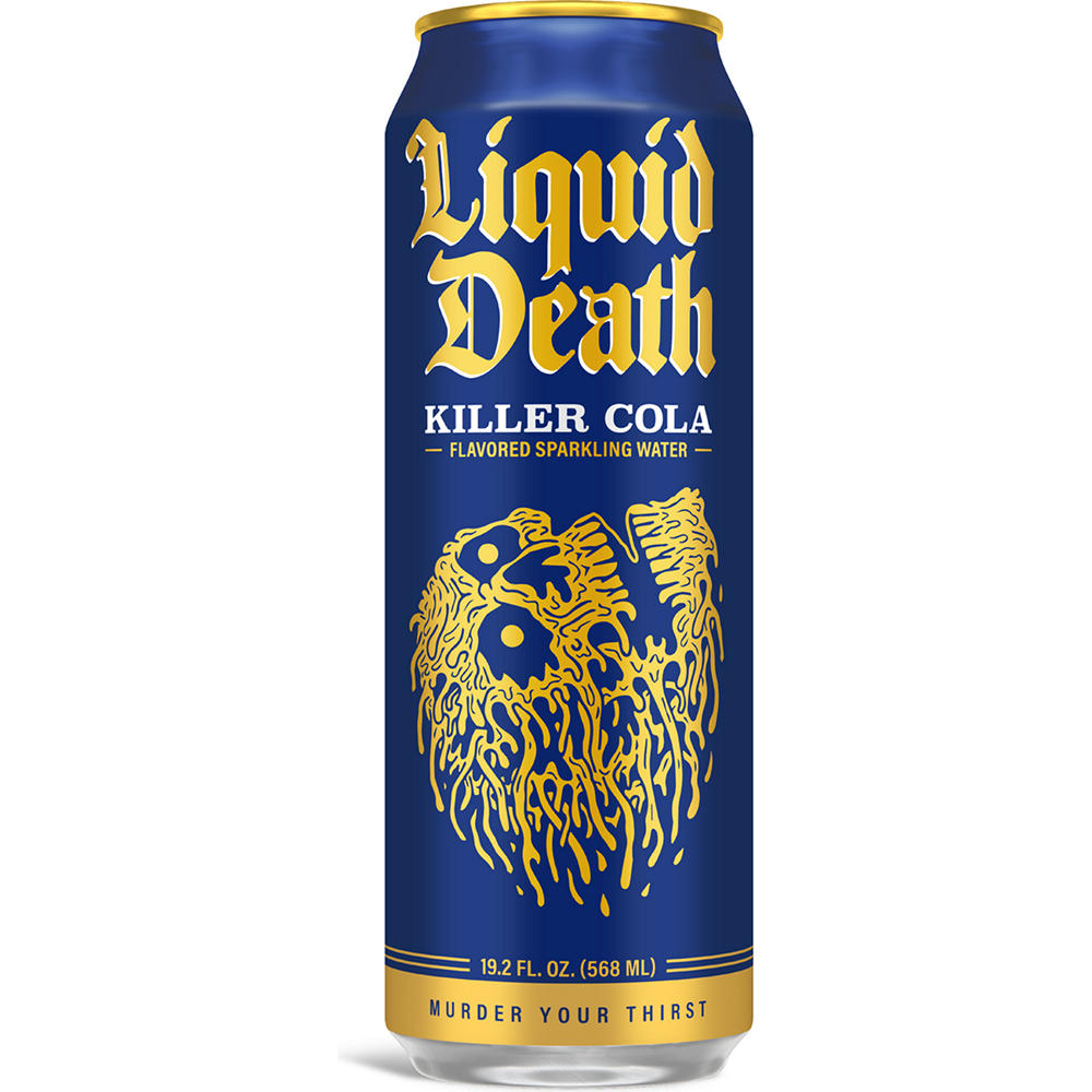 Liquid Death Killer Cola Soda-Flavored Sparkling Water, 19.2 oz