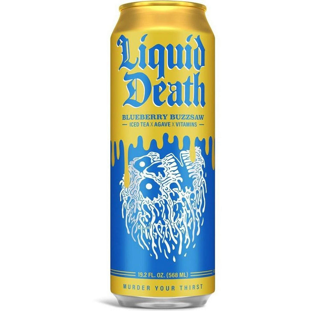 Liquid Death Blueberry Buzzsaw Flavored Black Tea, 19.2 oz