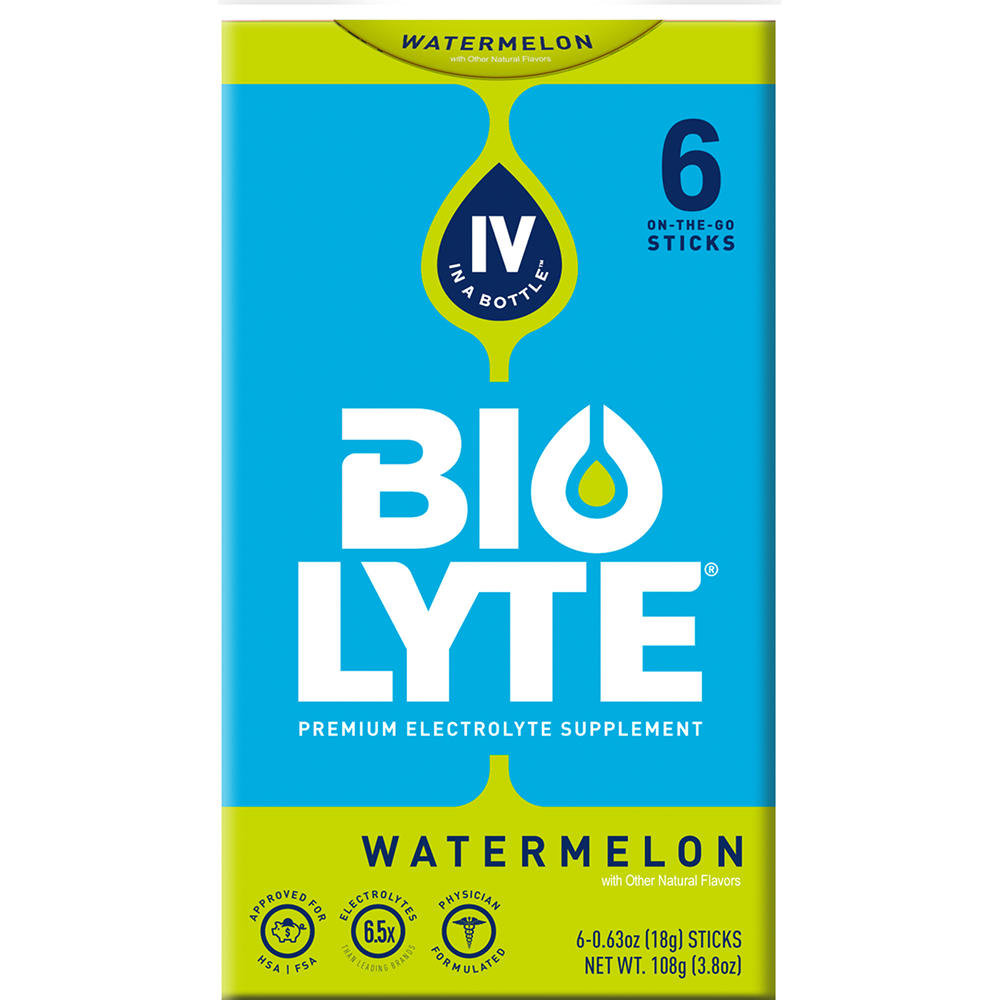 BIOLYTE IV in a Bottle Electrolyte Drink Mix Sticks - Watermelon, 6 ct