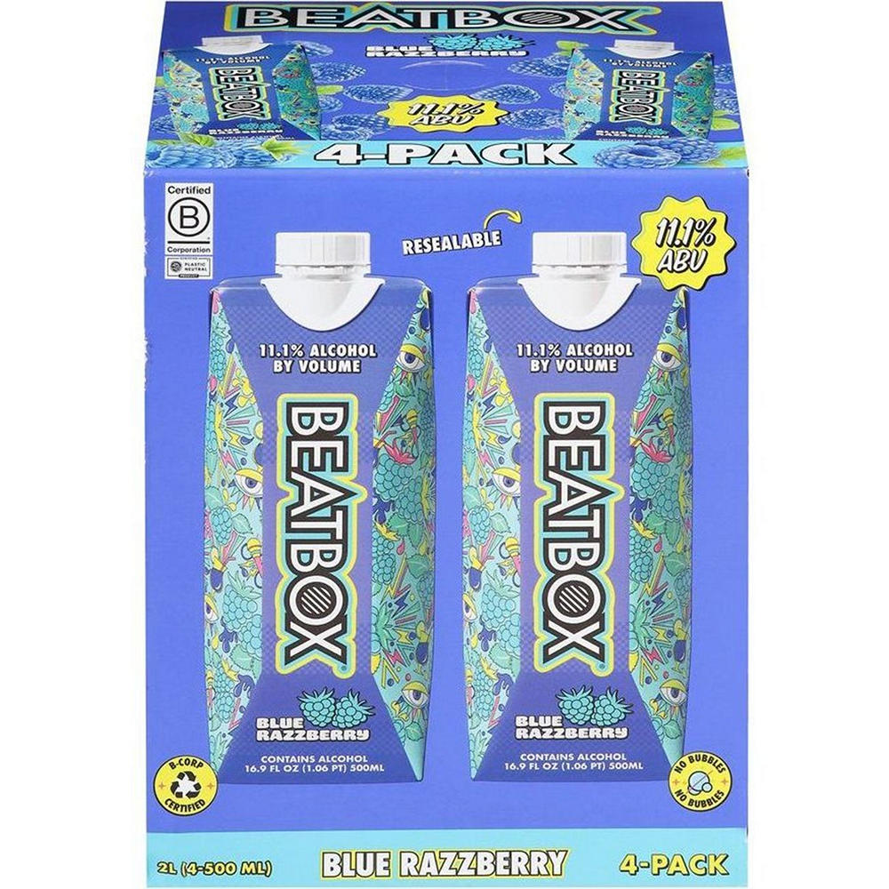 BeatBox Blue Razzberry 4 pk Cans, 16.9 oz