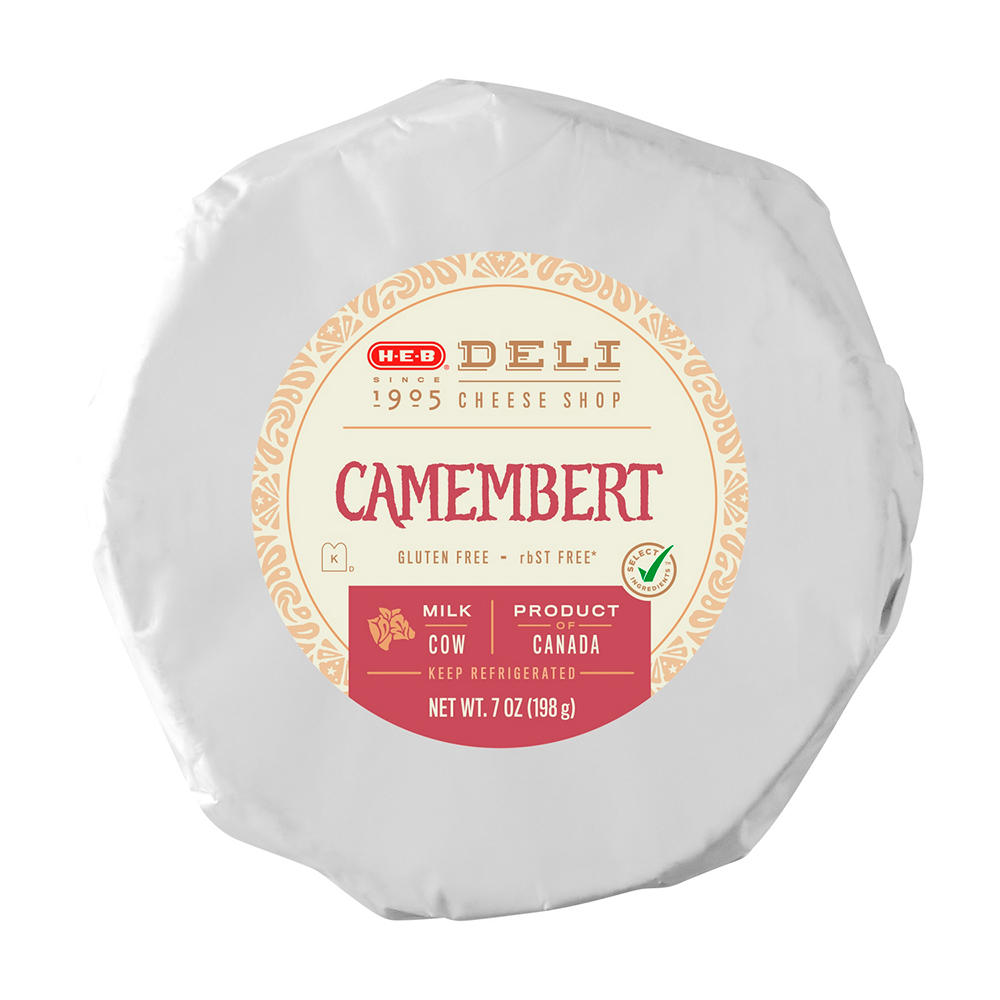 H-E-B Deli Soft Ripened Camembert Cheese Wheel, 7 oz