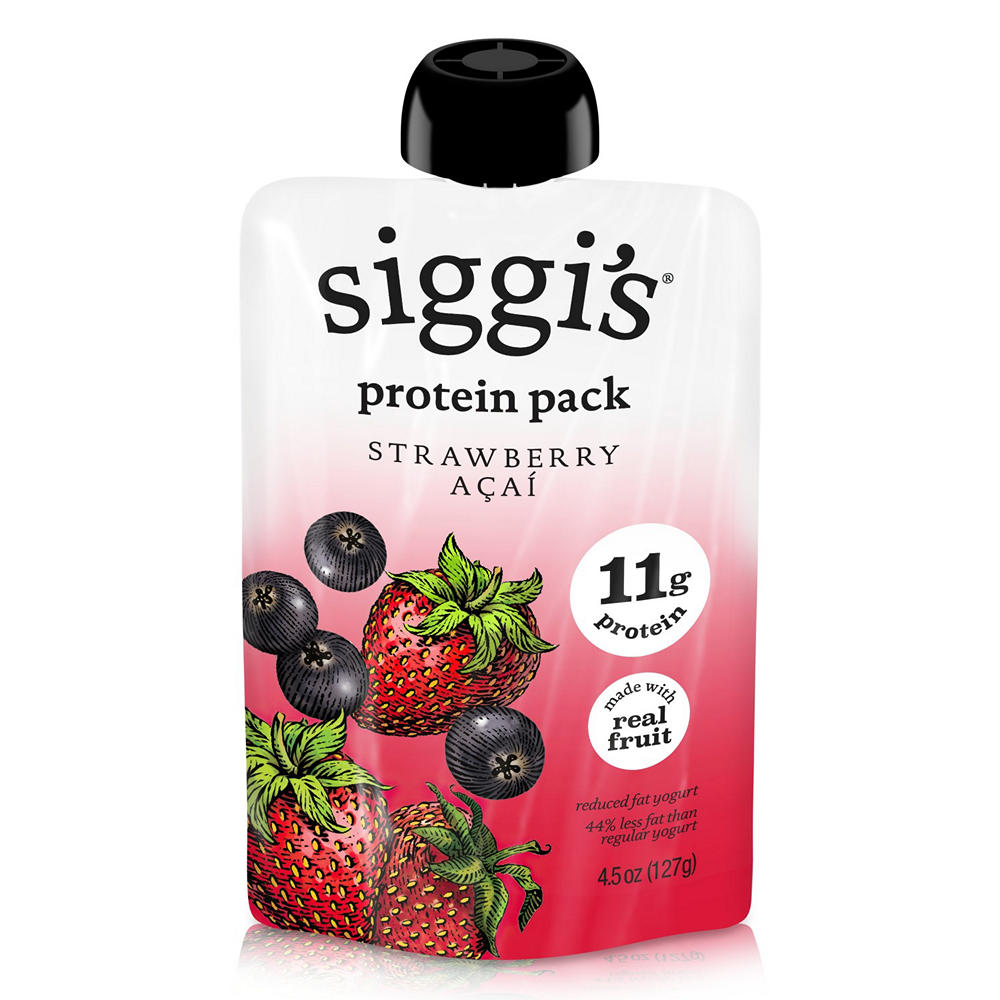 Siggi's 11g Protein Pack Yogurt Pouch - Strawberry Acai, 4.5 oz