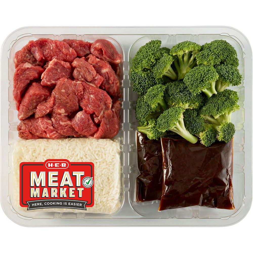 H-E-B Meat Market Beef & Broccoli Kit, Avg. 2.4 lbs
