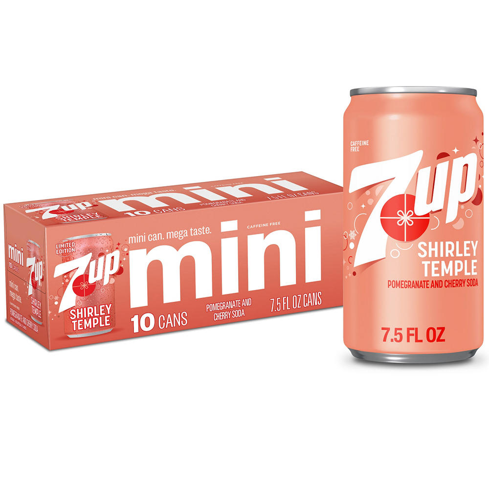 7UP Shirley Temple Pomegranate & Cherry Soda 10 pk Mini Cans, 7.5 oz