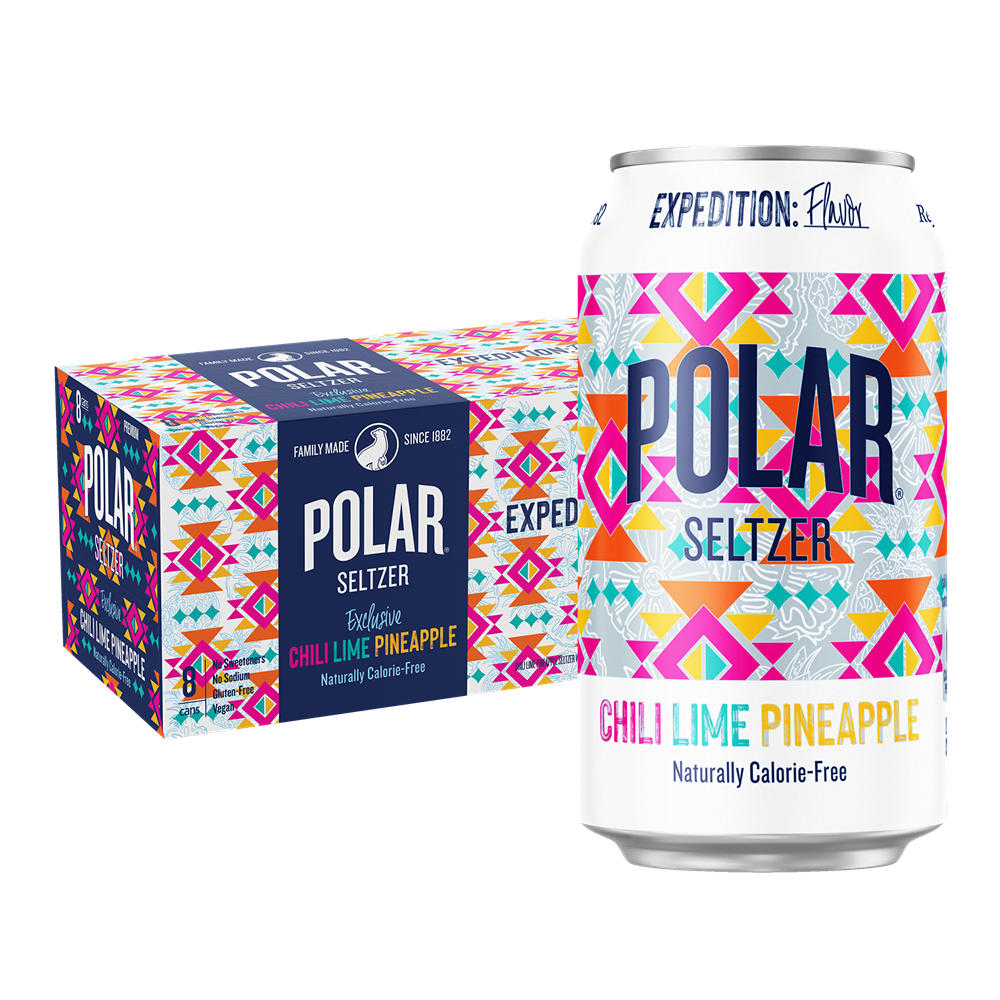 Polar Seltzer Water Chili Lime Pineapple 8 pk Cans, 12 oz