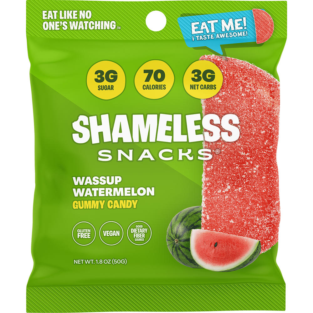 Shameless Snacks Wassup Watermelon Gummy Candy, 1.8 oz