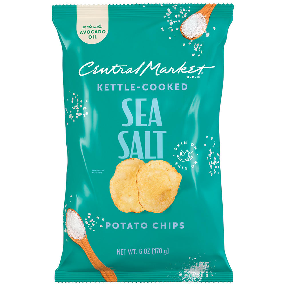 Central Market Kettle-Cooked Potato Chips - Sea Salt, 6 oz