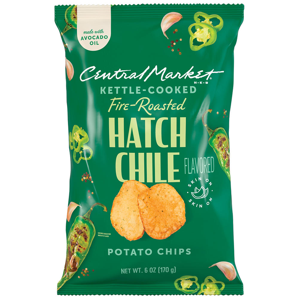 Central Market Kettle-Cooked Potato Chips - Hatch Chile, 6 oz