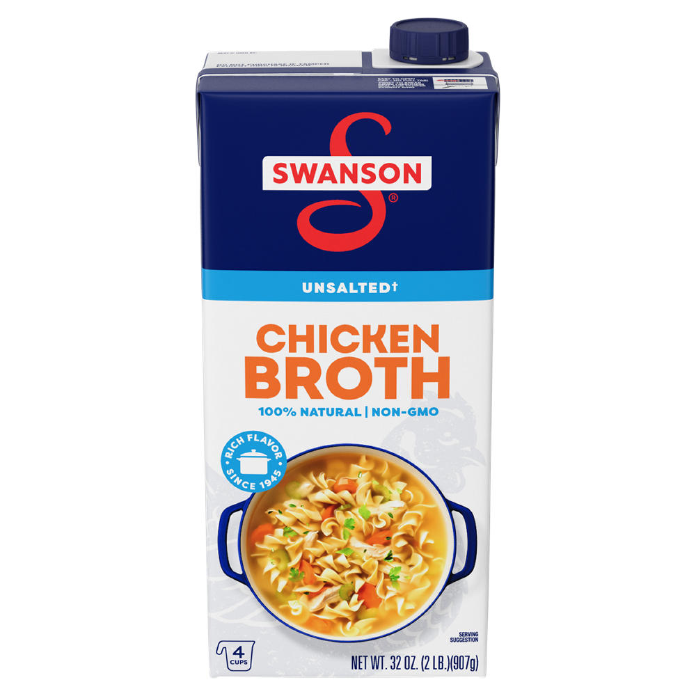 Swanson Unsalted Chicken Broth, 32 oz