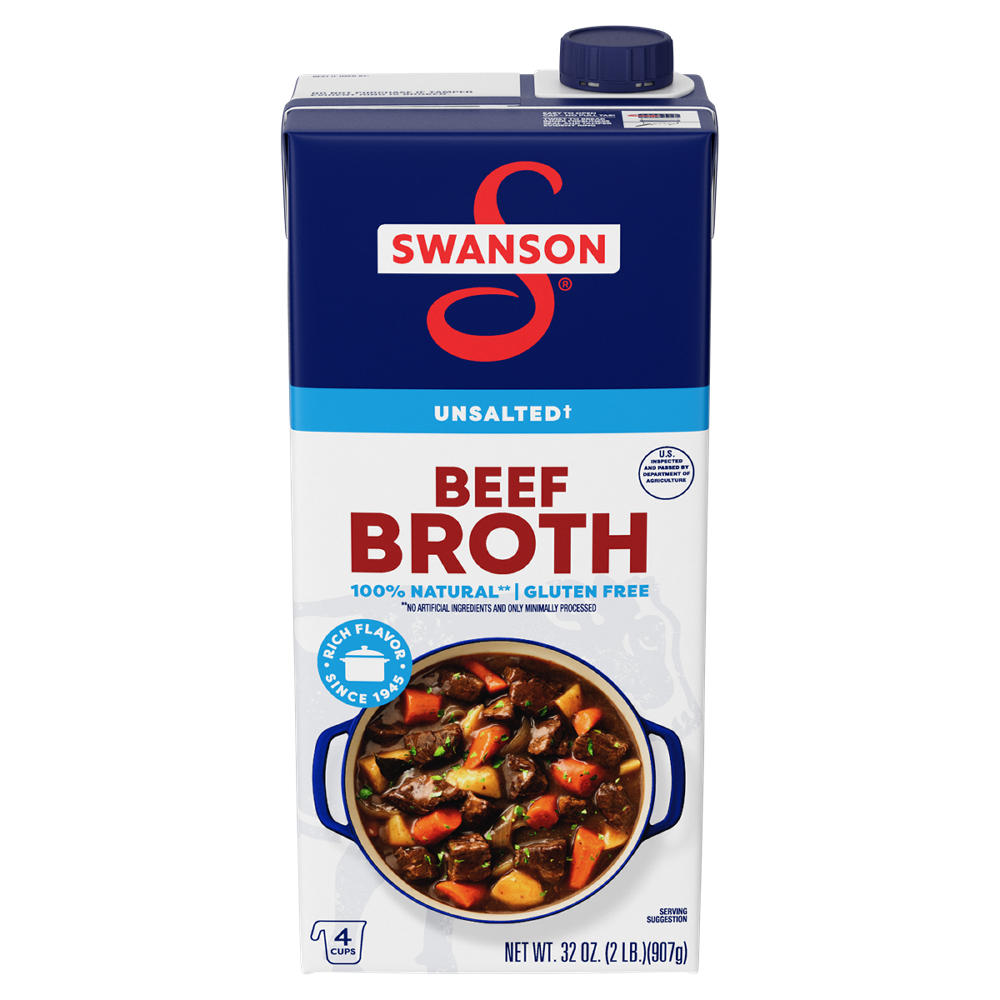 Swanson Unsalted Beef Broth, 32 oz