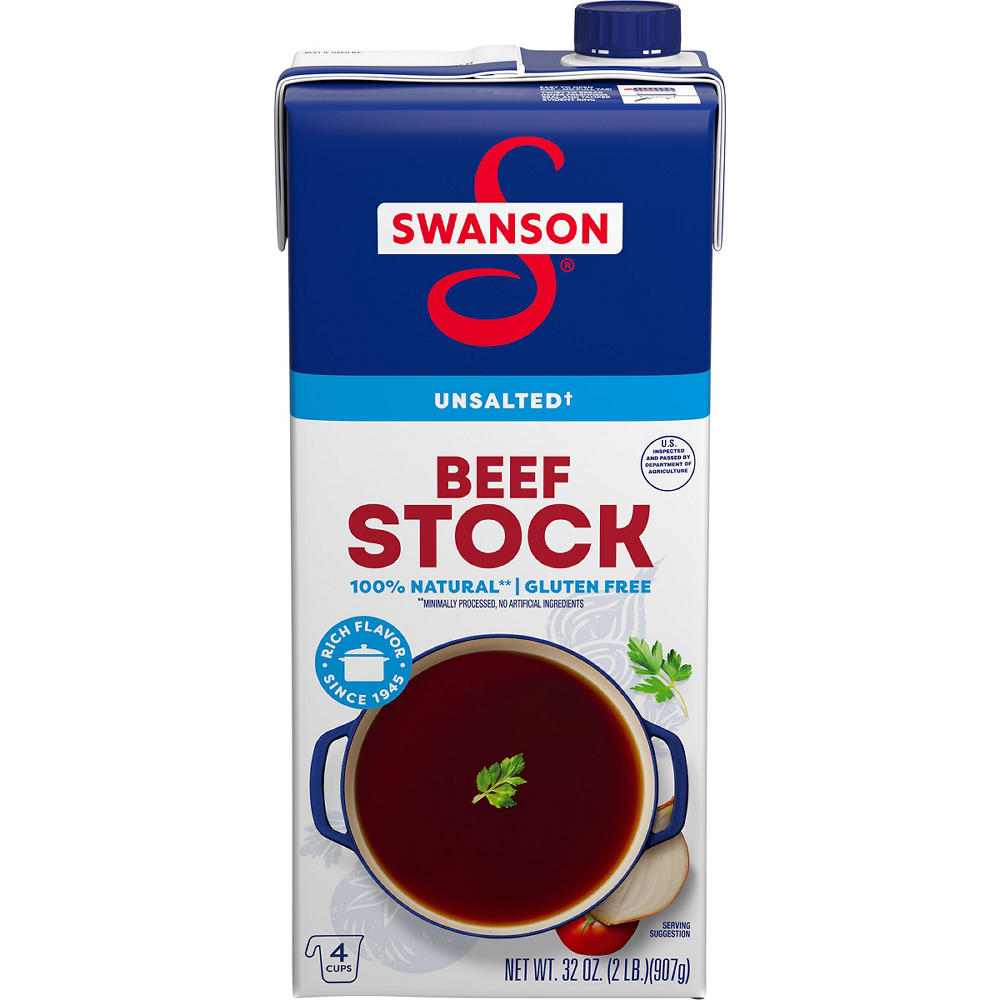 Swanson Unsalted Beef Stock, 32 oz