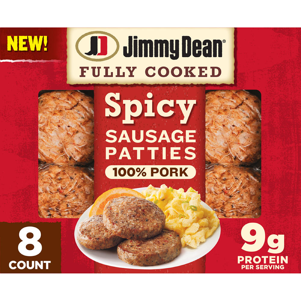Jimmy Dean Fully Cooked Spicy Pork Sausage Patties, 8 ct