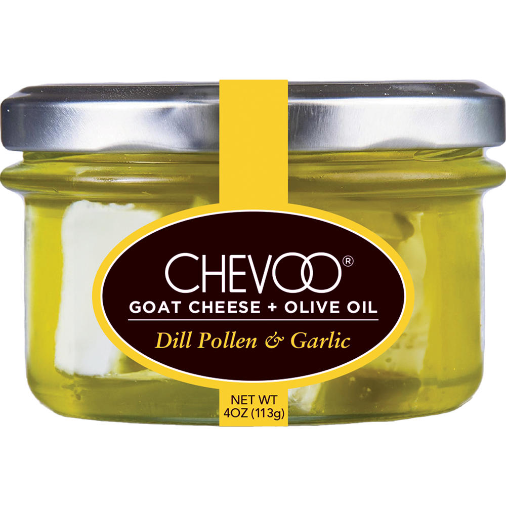 Chevoo Marinated Goat Cheese - Dill Pollen & Garlic, 4 oz