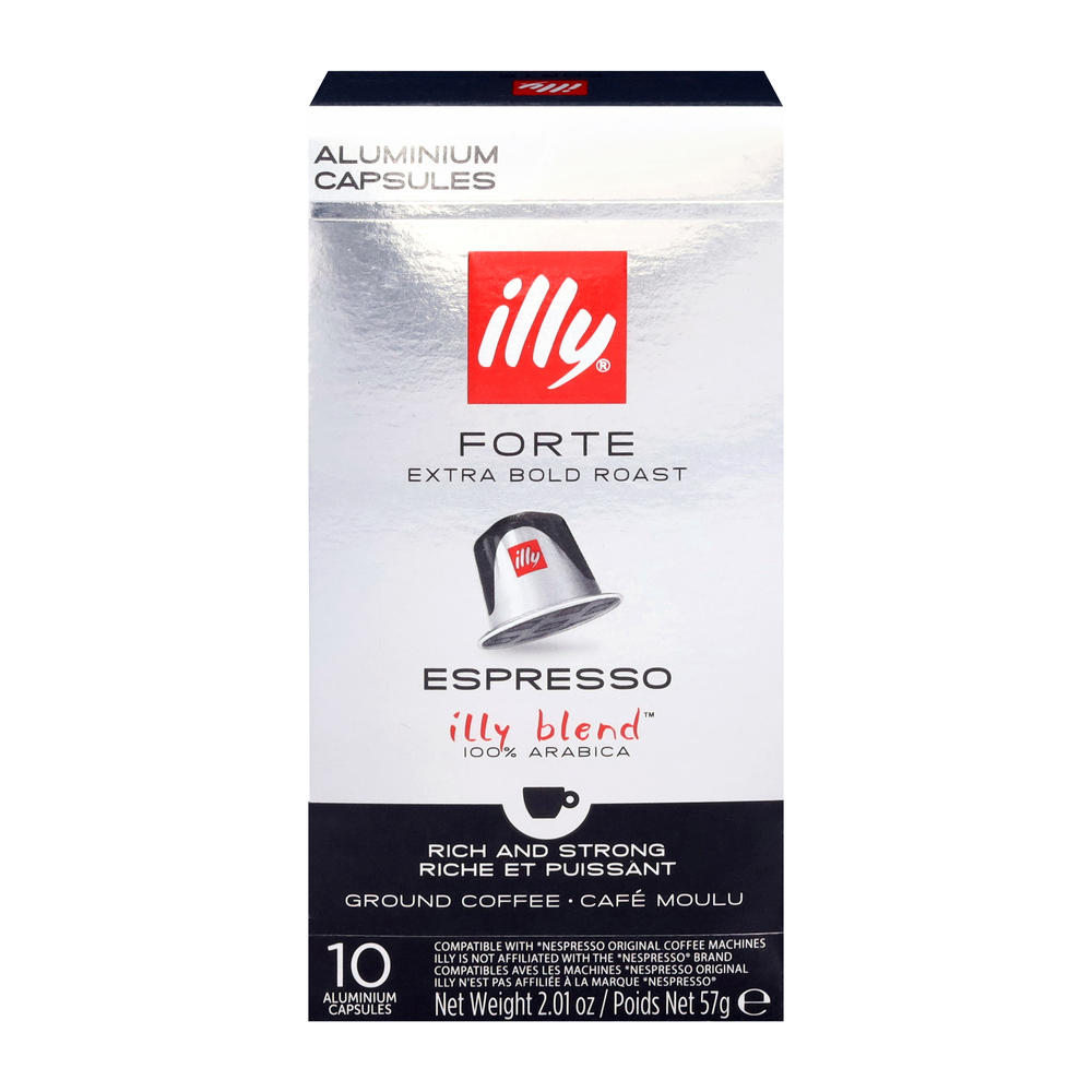 illy Forte Espresso Extra Bold Roast Single Serve Aluminum Coffee Pods, 10 ct