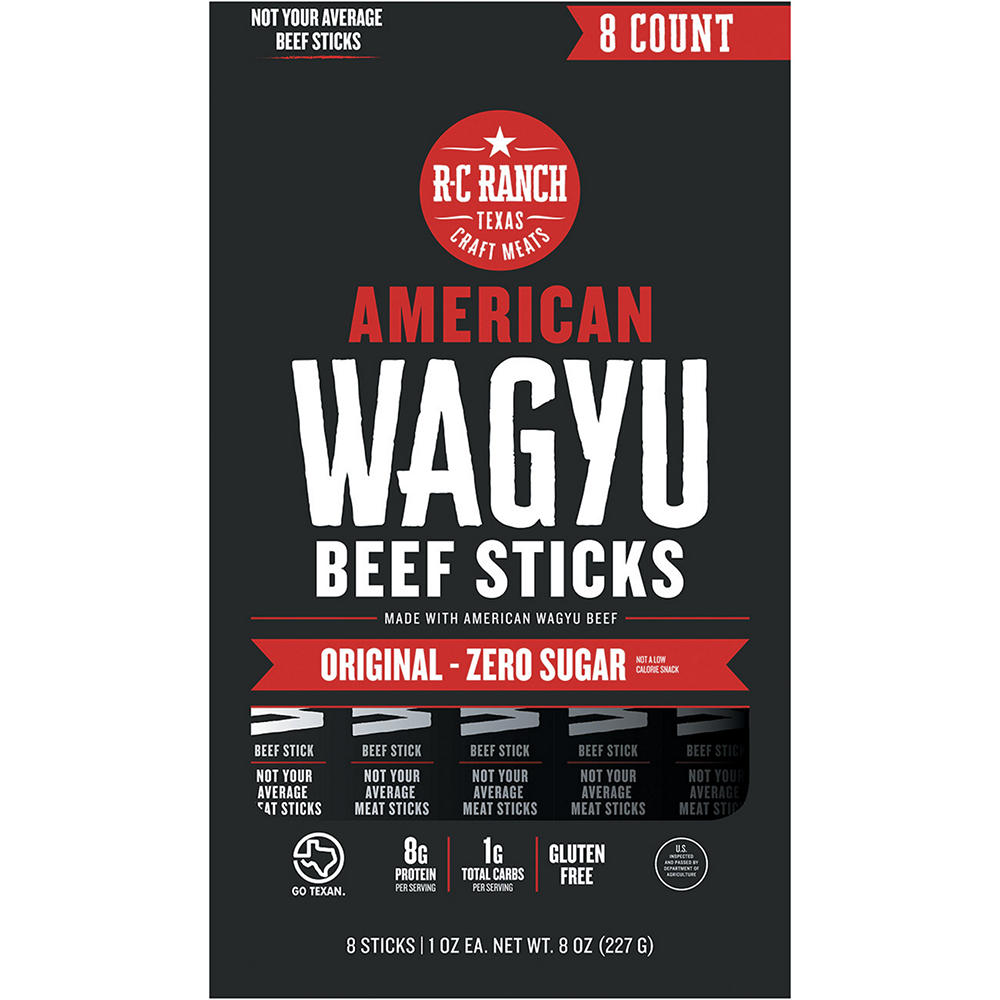 R-C Ranch Zero Sugar Wagyu Beef Sticks - Original, 8 ct