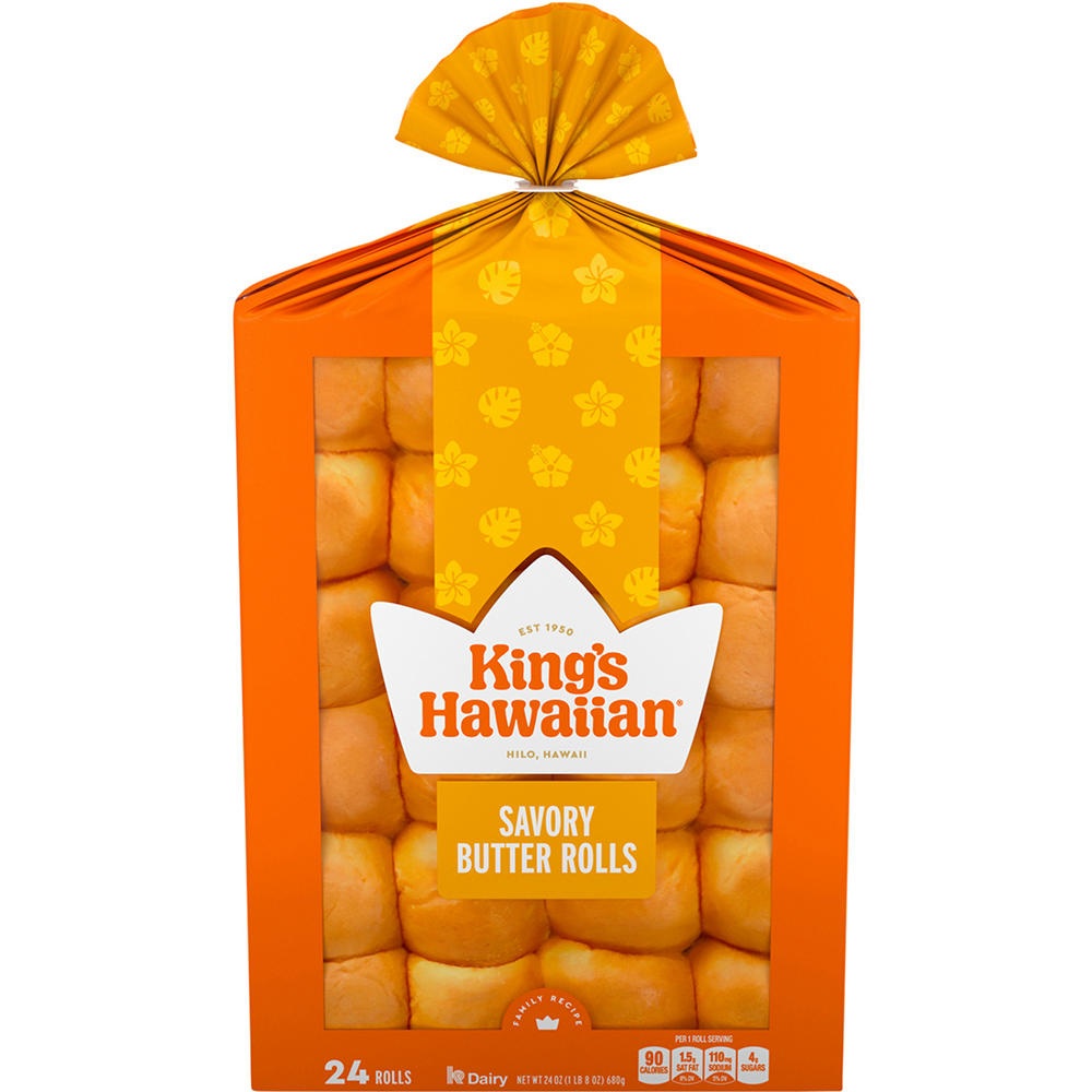 King's Hawaiian Savory Butter Rolls, 24 ct