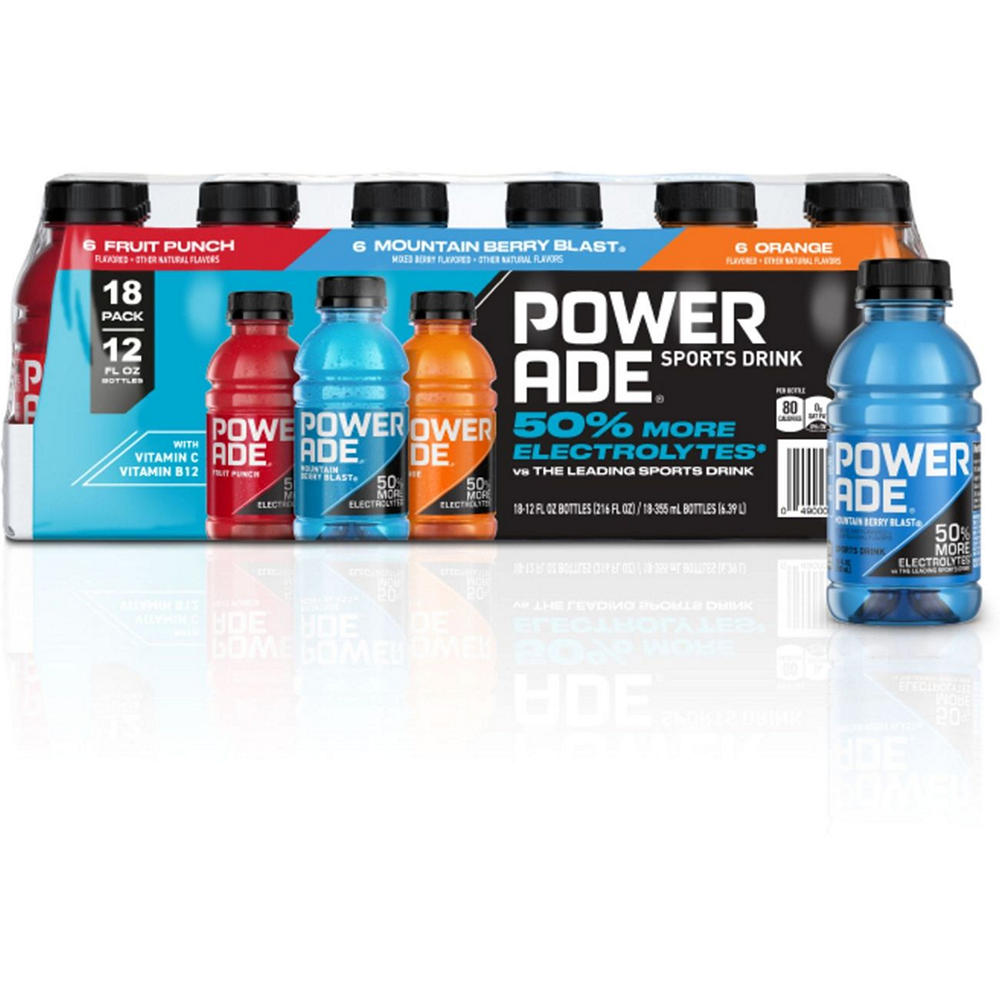 Powerade Electrolyte Sports Drink Variety Pack 18 pk Bottles, 12 oz
