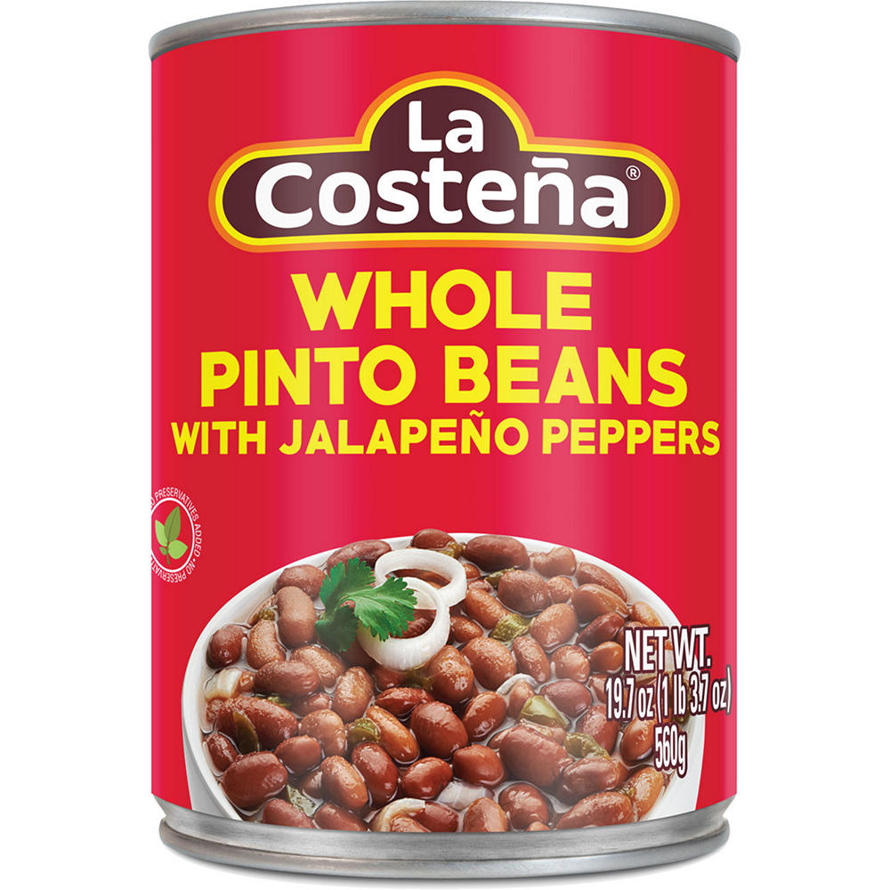 La Costena Whole Pintos Beans with Jalapeños, 19.7 oz