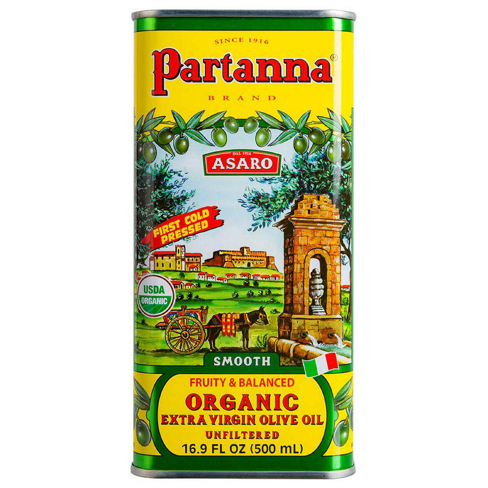 Partanna Organic Extra Virgin Olive Oil Unfiltered, 16.9 oz