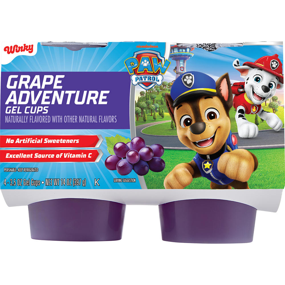 Winky Gelatin Cups 4 pk - Grape, 3.5 oz