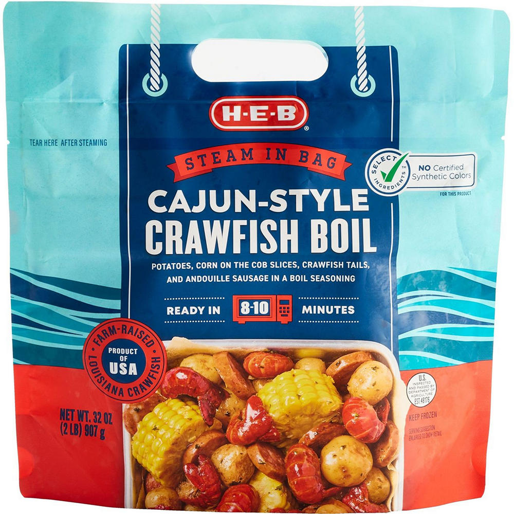 H-E-B Frozen Steam in Bag Cajun-Style Crawfish Boil, 32 oz