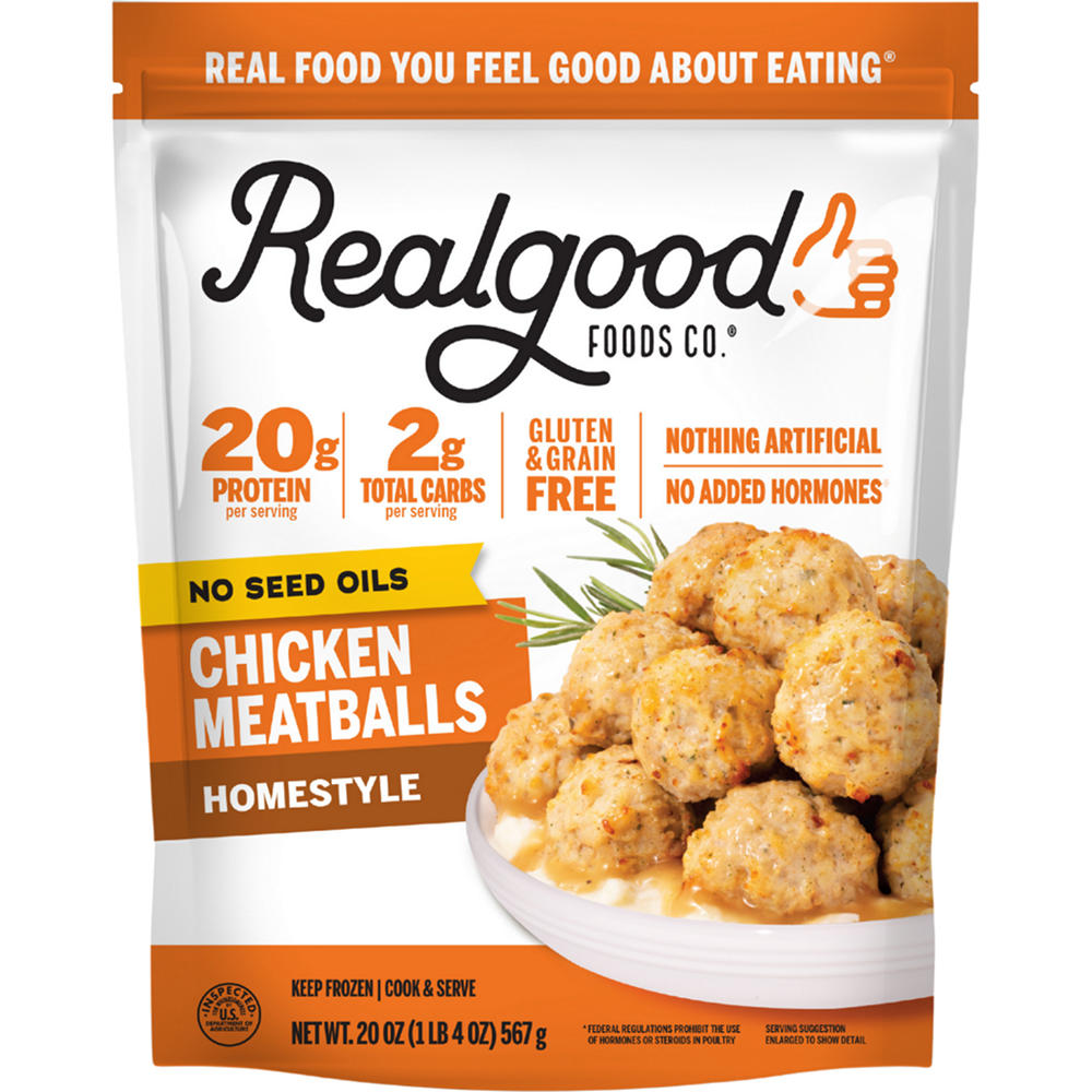 Real Good Foods Co. Frozen Homestyle Chicken Meatballs, 20 oz