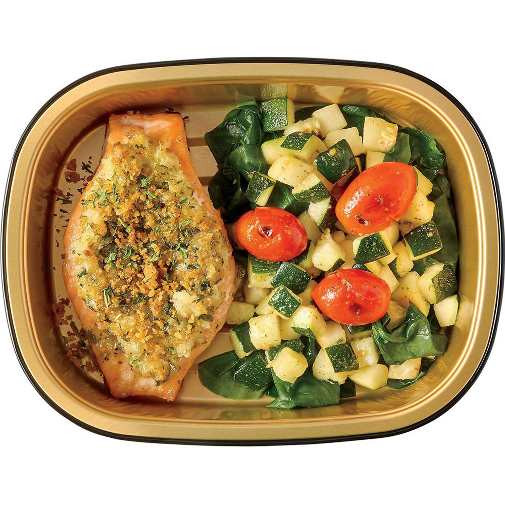Meal Simple by H-E-B Lemon Piccata Risotto Stuffed Salmon with Zucchini & Tomatoes, 13 oz