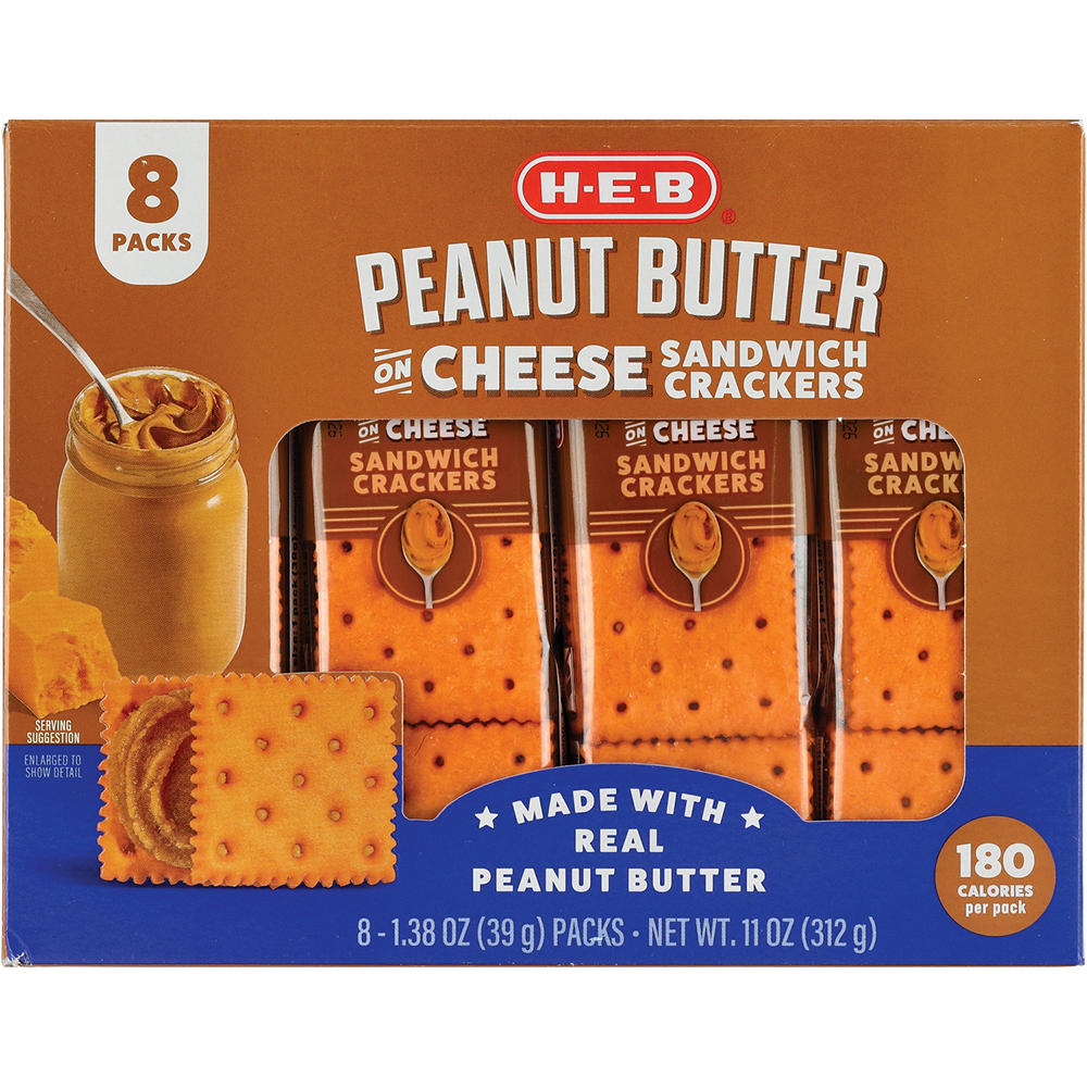 H-E-B Peanut Butter on Cheese Sandwich Crackers, 8 ct
