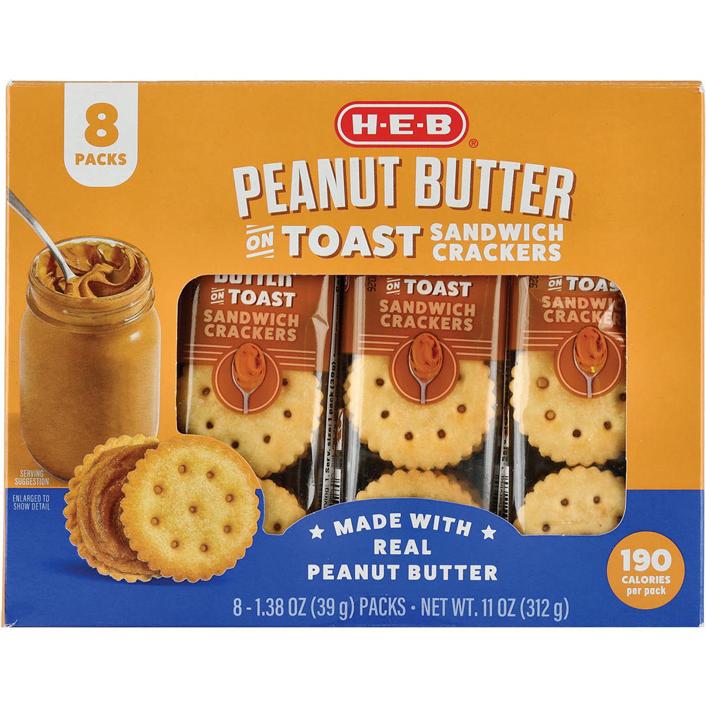H-E-B Peanut Butter on Toast Sandwich Crackers, 8 ct