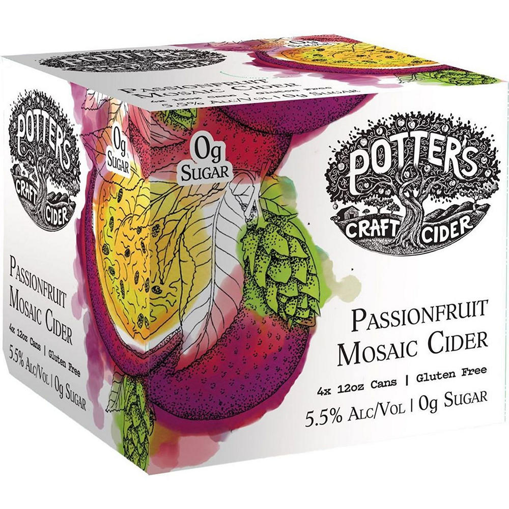Potters Craft Cider Seasonal Fruit Cider 4 pk Cans, 12 oz