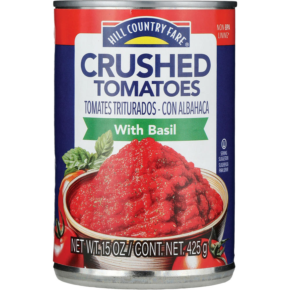 Hill Country Fare Crushed Tomatoes with Basil, 15 oz